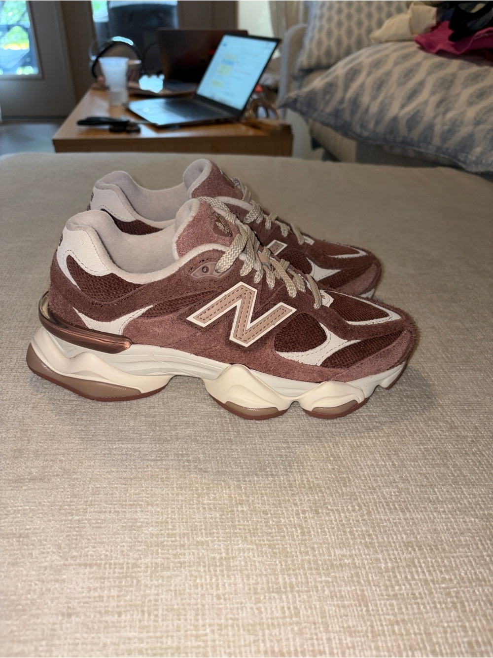 New Balance 9060 Sneakers in Rich Oaktimber Wolf Suede Womens Shoes 7.5 NEW NWT - Picture 7 of 15